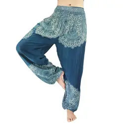 Женские хлопковые брюки для йоги с высокой талией, свободные дизайнерские брюки, тайские брюки для йоги, шаровары, одежда для йоги