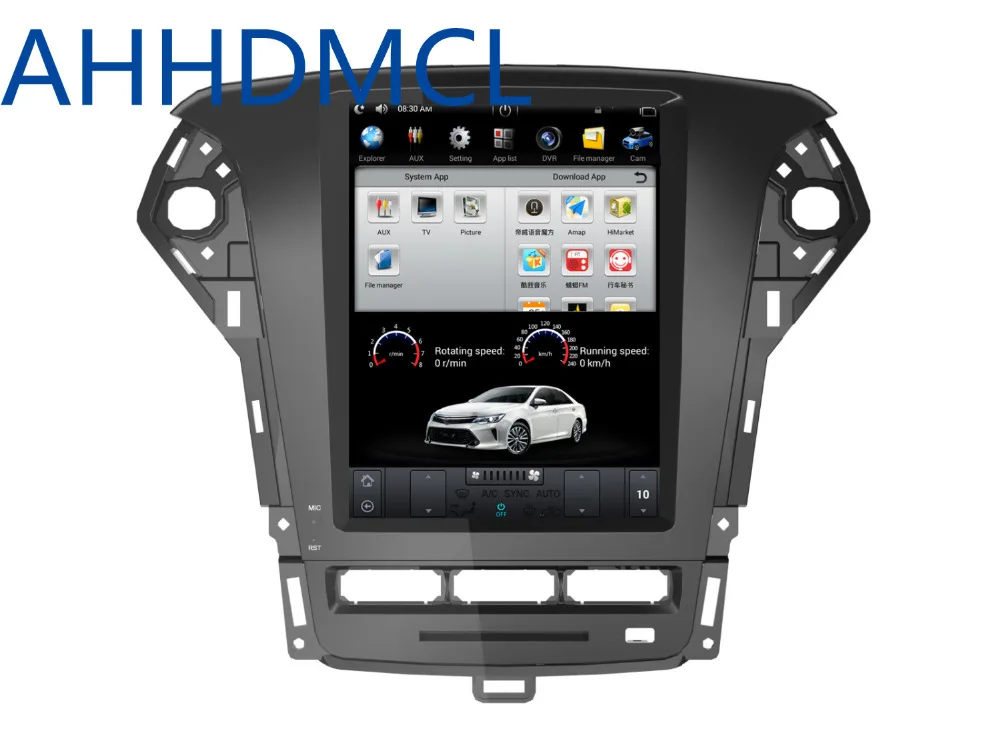 Perfect Car Multimedia Player PC PAD Tesla Style Player Android 7.1 GPS For Ford Mondeo Auto A/C Edition 2007 2008 2009 2010 2011 2012 6