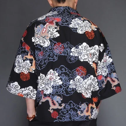 Японское кимоно кардиган для мужчин haori yukata мужской самурайский костюм одежда кимоно куртка мужская кимоно рубашка yukata haori TA475 - Цвет: 5