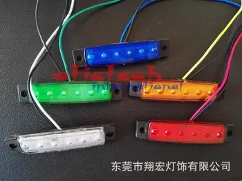 

by dhl or ems 100pcs 24V 12V 6 SMD LED Car Bus Truck Trailer Lorry Side Marker Indicator Light Side lamp 5color for optional