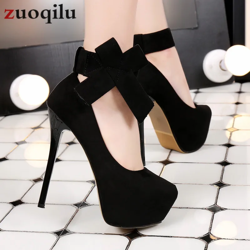 2020 Platform High Heels Shoes Woman Bow Wedding Shoes 14 Cm