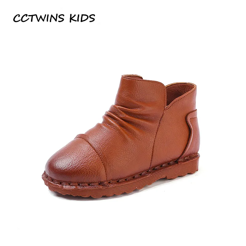 

CCTWINS KIDS 2018 Winter Girl Fashion Ankle Boot Baby Boy Black Warm Boot Toddler Pu Leather Shoe Black Toddler CF1575