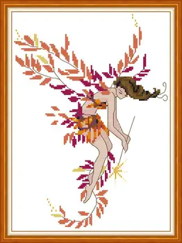 

Butterfly fairy DMC Counted Chinese Cross Stitch Kits Printed Cross-Stitch Set Embroidery Needlework