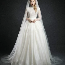 Белый 1 Слой Мягкий Тюль Срезанный Край Свадебная Фата Собор Длина Люкс Покрывал С Расческой