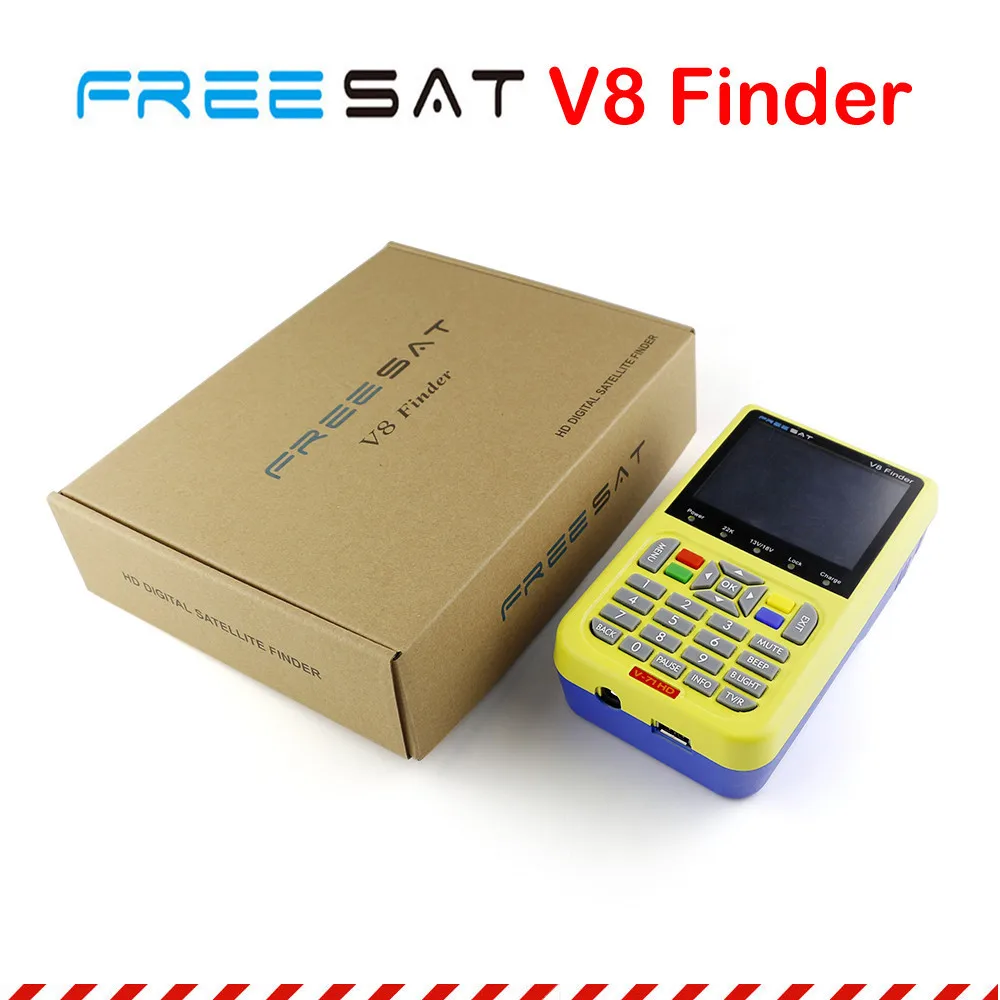[Genuine]FREESAT V8 finder Satellite finder meter DVB-S/S2 Tuner with 3.5 inch Monitor Dish Signal satFinder V-71 HD Receiver