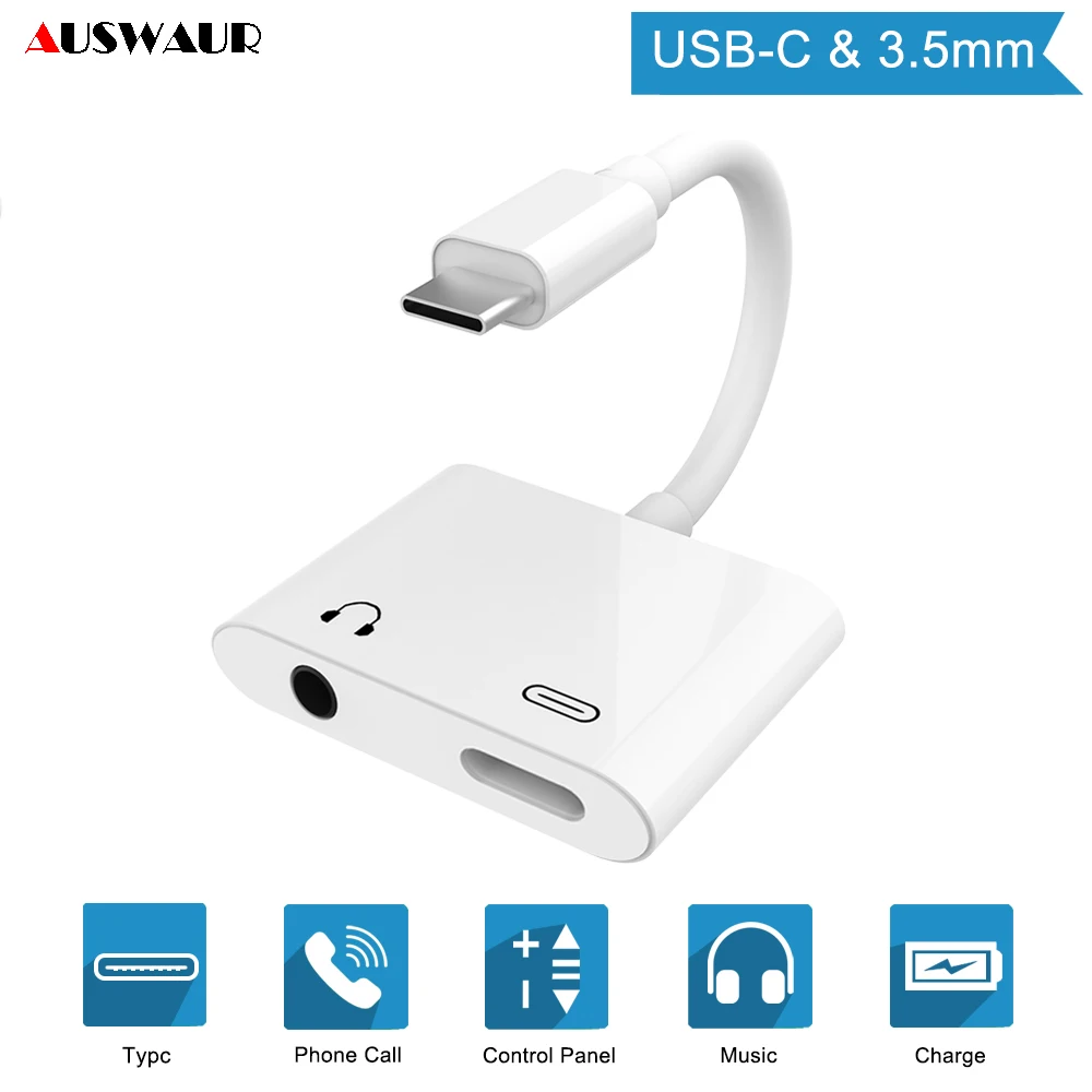  Type-C to 3.5mm Aux Audio Charger Adapter for XIAOMI HUAWEI SAMSUNG IPAD MACBOOK Support Call Music