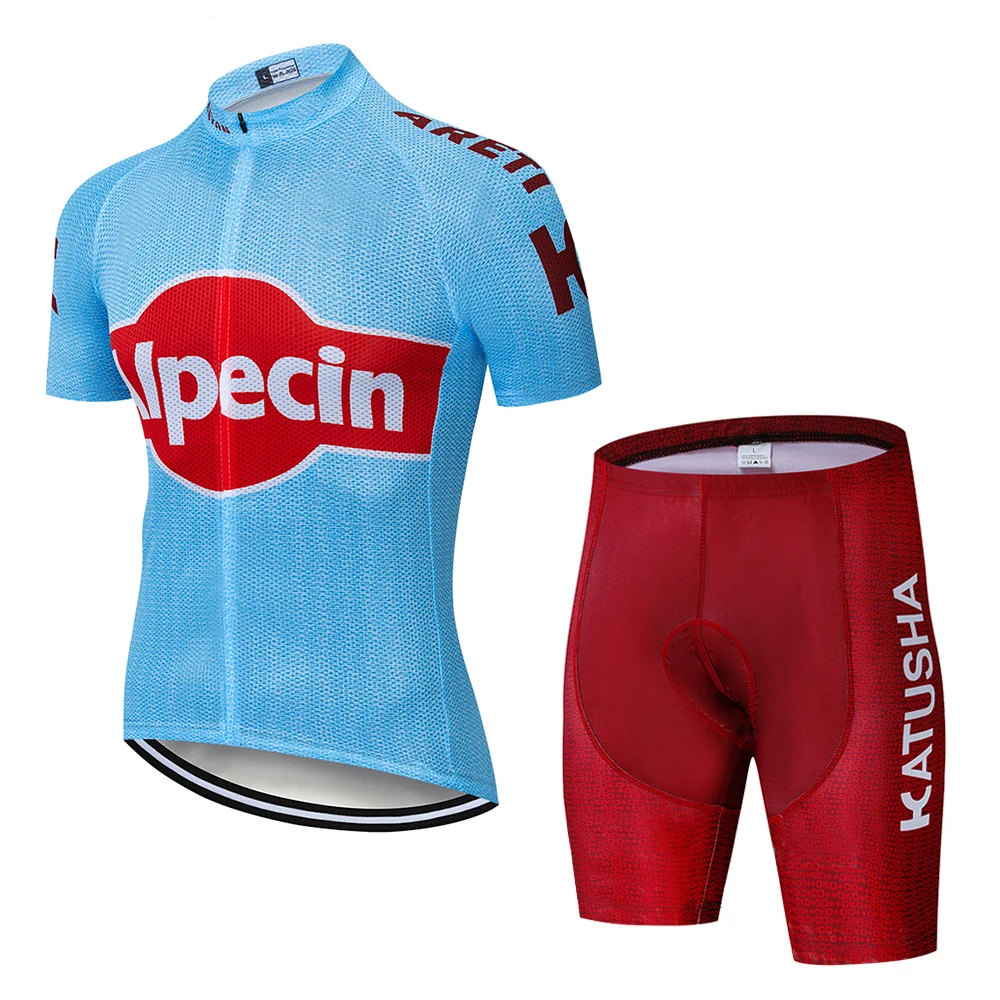 الدراجات جيرسي الصيف فريق كاتيوشا alpecin قصيرة الأكمام مجموعة الملابس روبا Ciclismo الدراجات الملابس الرياضية دعوى الأبيض/الأحمر