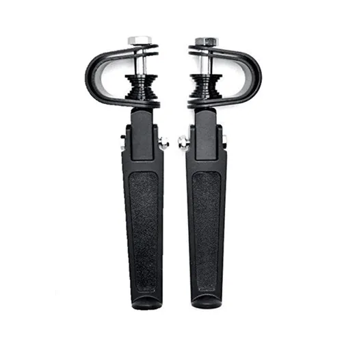 Motorcycle Black U-Clamp Foot Pegs Pedals 1"~1-1/4"Highway Engine Crash Bar For Harley Electra Glide Flht V-Rod Sportster