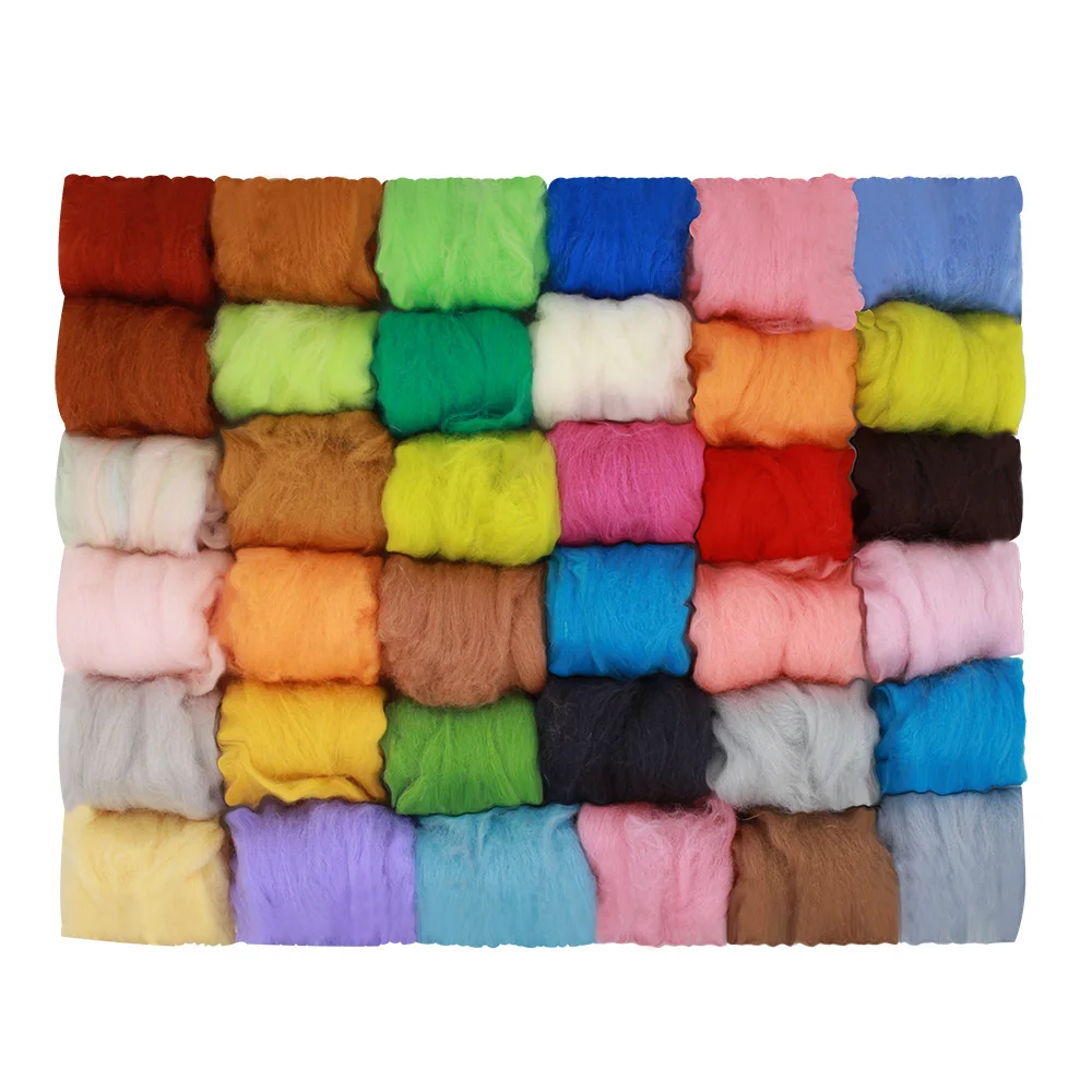 36 цветов мериносовая шерсть ровинг войлочный музыкальный материал сумка Игла DIY