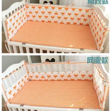3/4 шт набор лиса шаблон печатные бортики для кроватки детские постельные принадлежности дышащая сетка детская кроватка протектор хлопок подставка для велосипеда