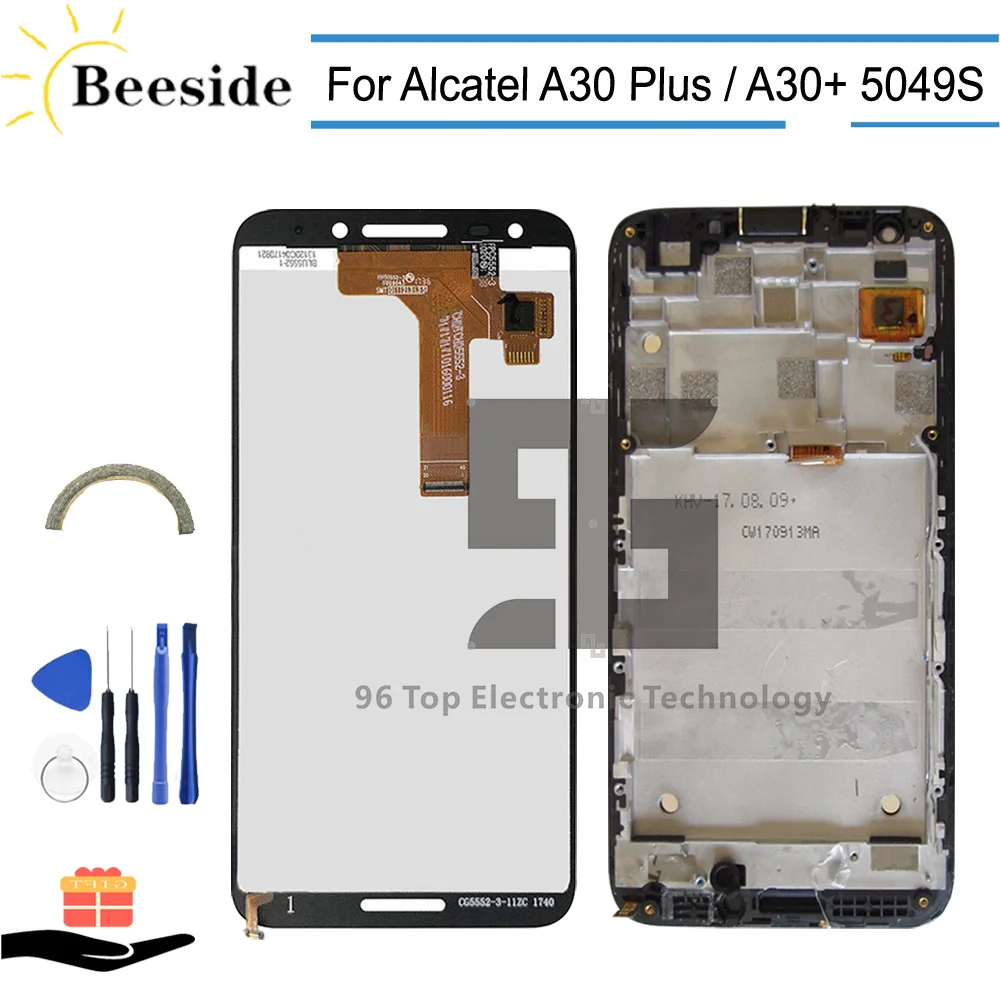 

AA+ Quality LCD With Frame 5.5'' For Alcatel A30 Plus LTE 5049S A30+ LCD Display Touch Screen Digitizer Assembly Replace