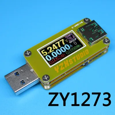 YZXstudio ZY1276 синий стол ZY1270 цветной Измеритель USB PD TC тестер напряжения и емкости тока - Цвет: Зеленый