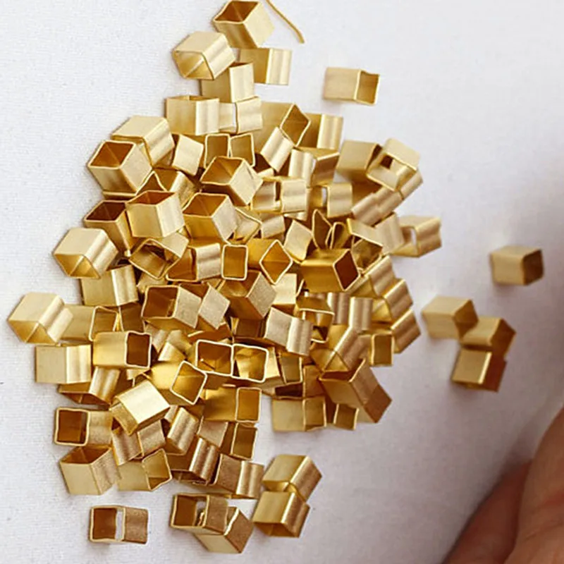 

25pcs 24k Shiny raw brass Gold Spacer Tube, Bead , 4x4x4mm. BRT59