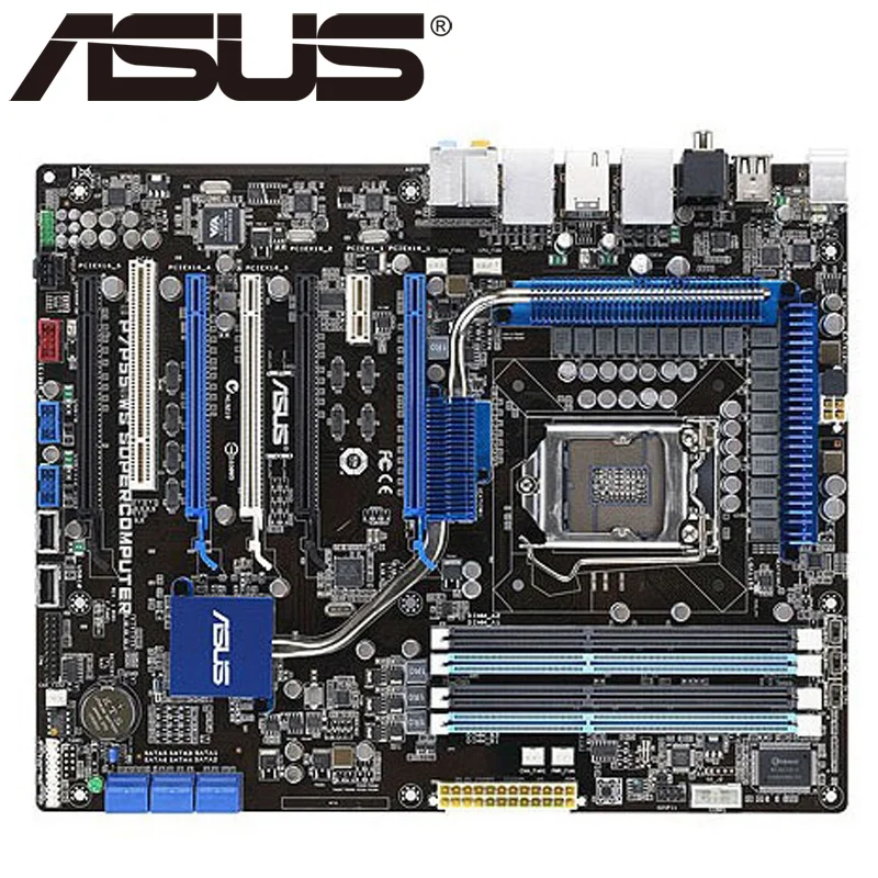 Asus P7P55 WS Supercomputer настольная материнская плата P55 Socket LGA 1156 i3 i5 i7 DDR3 16G ATX UEFI биос оригинальная б/у материнская плата