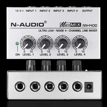 

Portable MX400 Micromix Low Voice 4 Channels Mono Line Studio Audio Mixer US 12V Electric Instrument Parts & Accessories