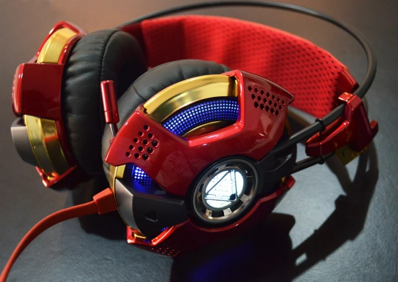 Игровая гарнитура Marvel мстители Железный человек Золотой THS901 стереозвук USB