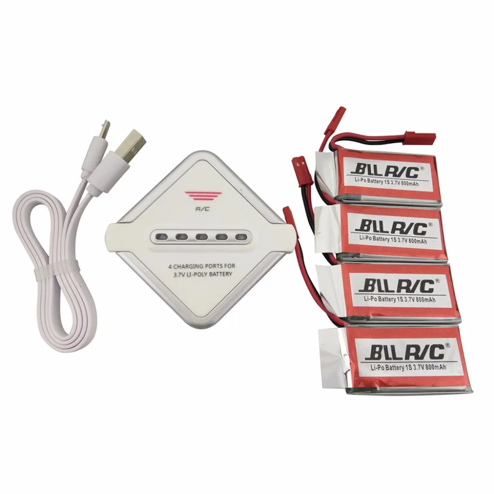 4PCS 3 7V 800mah Lithium font b Battery b font 1 Charger 4 for MJX X400
