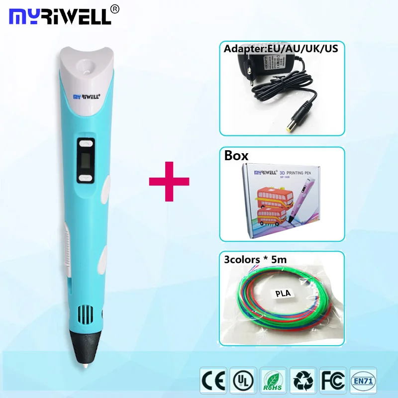 V2 myriwell 3d Ручка rp100b с бесплатной 1,75 мм pla и 100 м abs нити 3d ручки 3 d ручка 3d Ручка умный ребенок подарок на день рождения игрушки