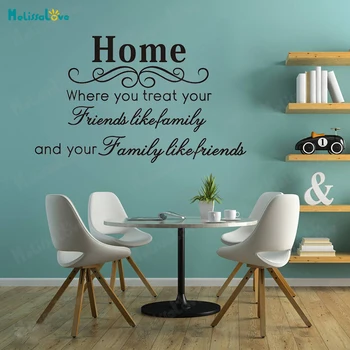 

Word Vinyl Wall Sticker Home Where You Treat Your Friends Home Decor For Living Room Bedroom Self-adhesive Art Murals YT523