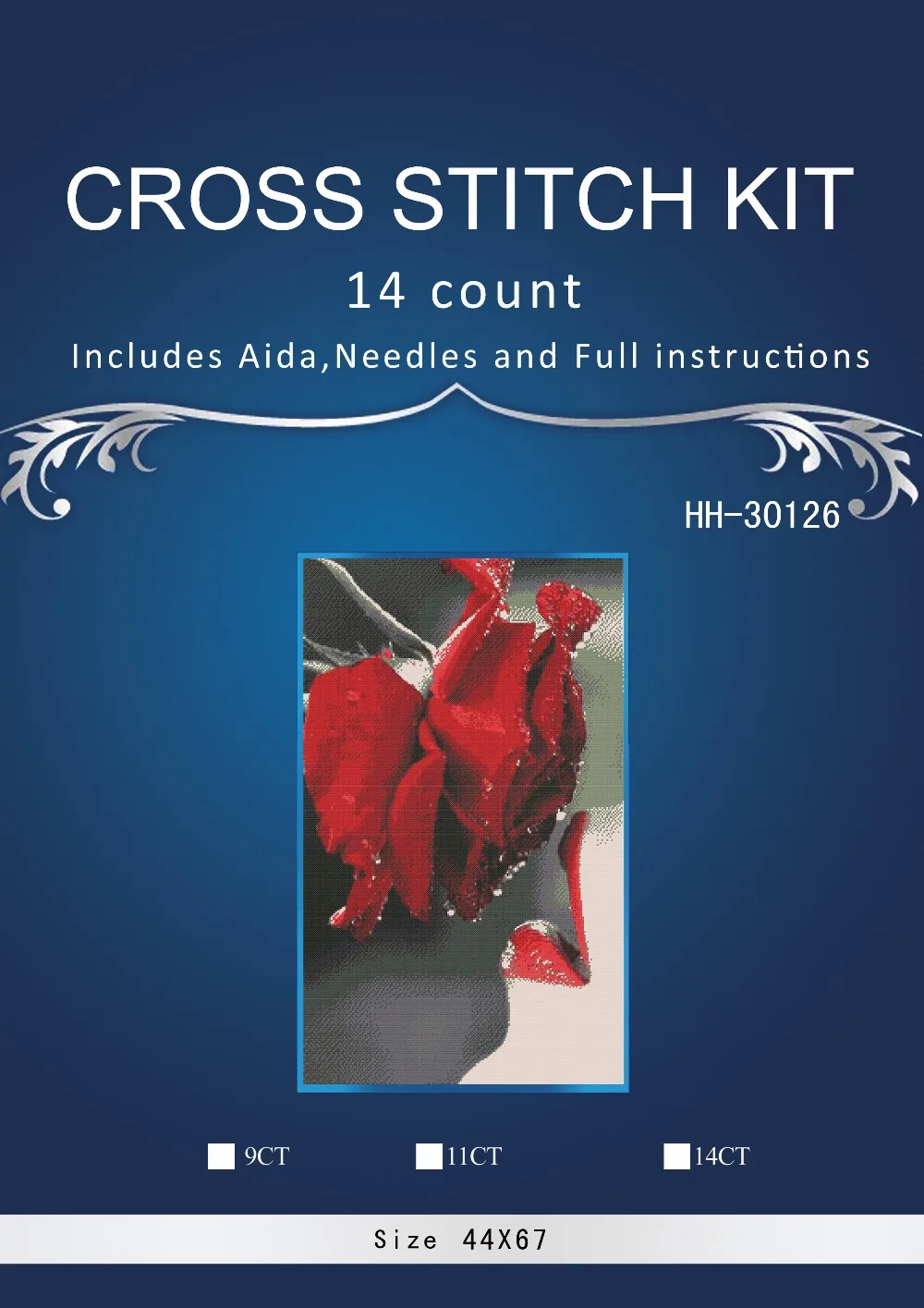 

1kiss with rose Counted Cross Stitch 14CT Cross Stitch Set Cross-stitch Kit Embroidery Needlework SIMILAR dim anchor