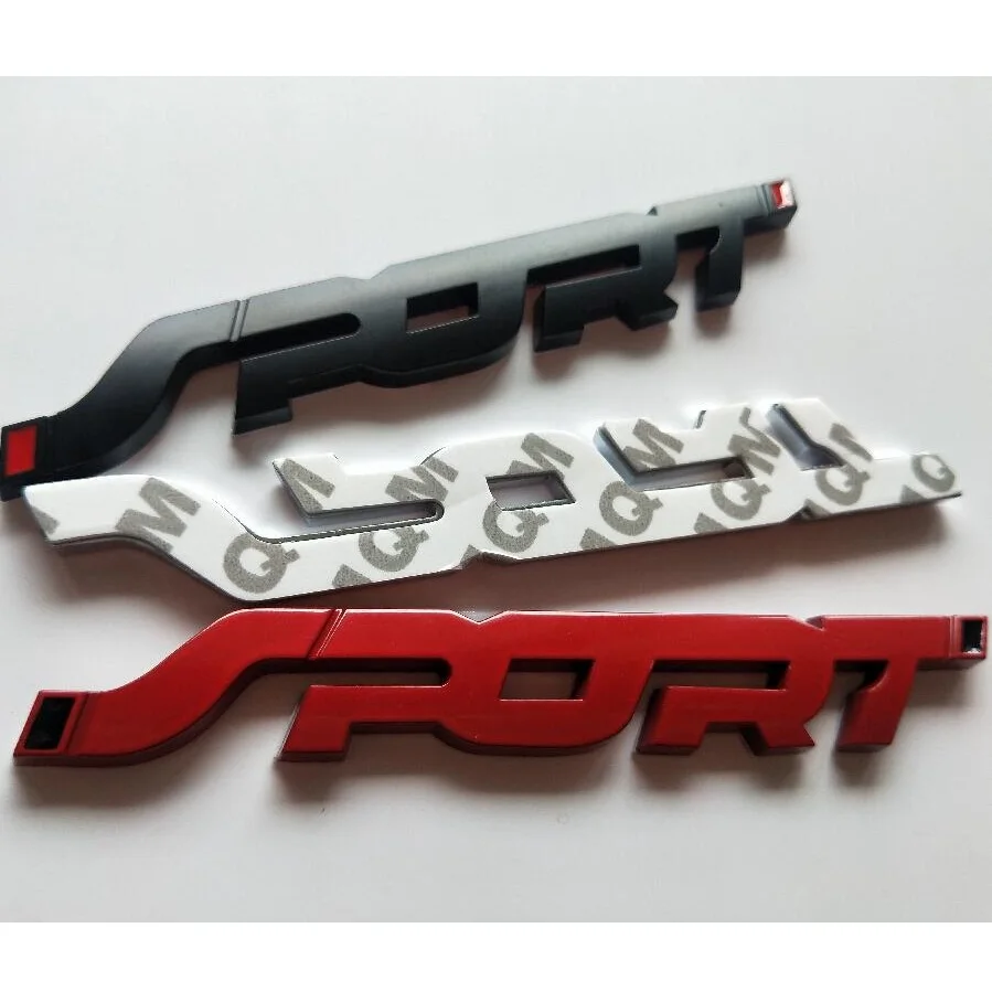 Metal Chrome Black Red Letters SPORT Trunk Fender Modification Emblems Badges Emblem Badge Sticker for Ford Mendeo Focus Kuga