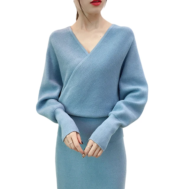 Special Price 2018 Chic V-neck Batwing Sleeve Sweater + Pencil Skirt Sets Autumn Ladies Cross Knit Tops Midi Dress Two-piece Suit Set D589 Special Price 2018 Chic V-neck Batwing Sleeve Sweater + Pencil Skirt Sets Autumn Ladies Cross Knit Tops Midi Dress Two-piece Suit Set D589