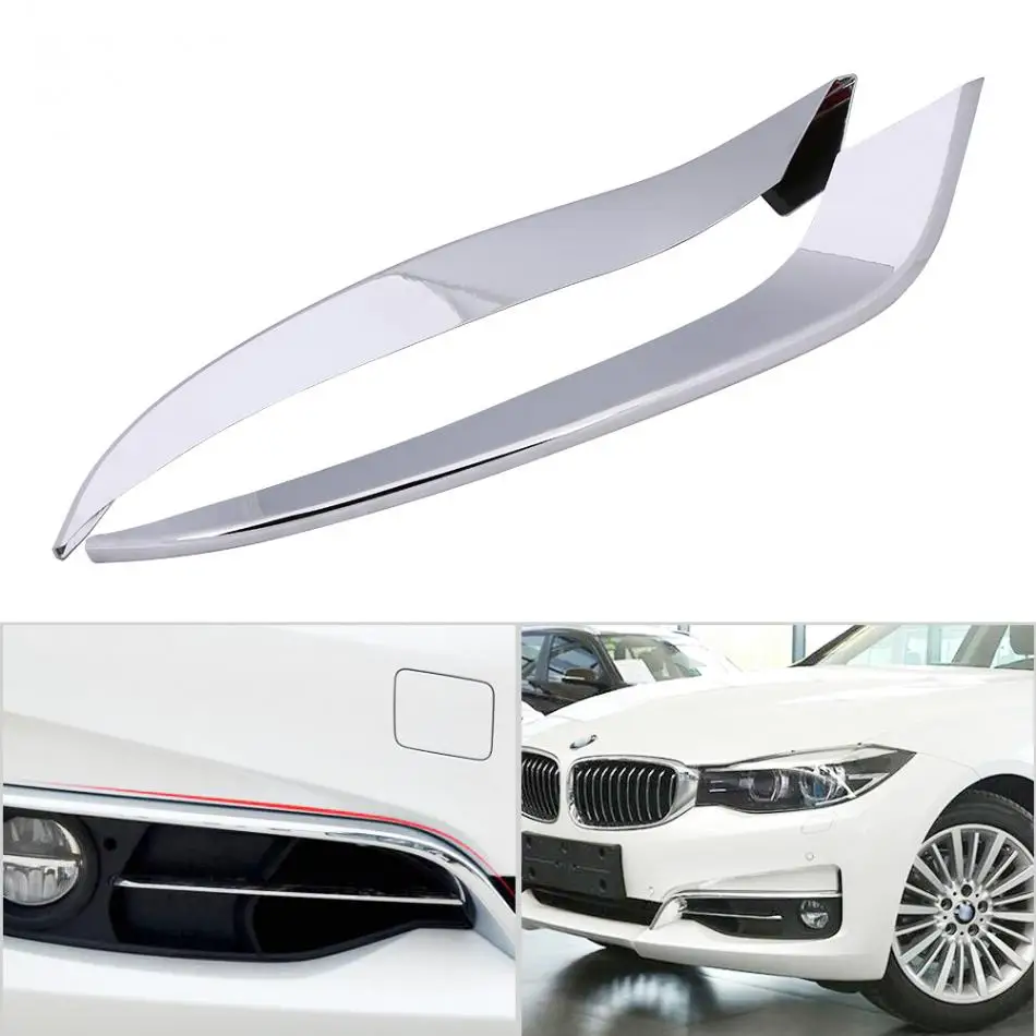 2Pcs Front Fog Light Lamp Eyelid Cover Trim Set Car Accessories for BMW