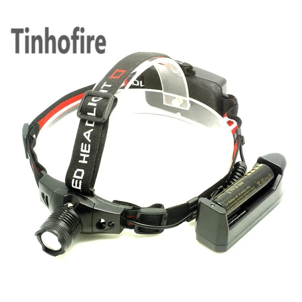 Tinhofire R5 LED Lampe Frontale Velo Tactique 1800LM LED