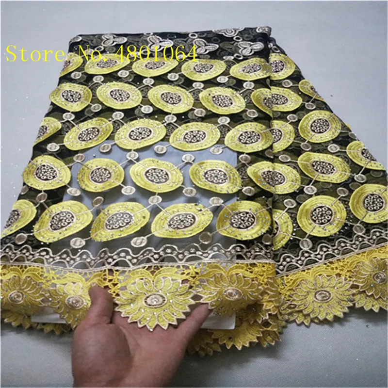 

2019 Latest Version African Swiss Voile Lace High Quality French Guipure Lace Fabric With Stones African Lace Fabric For Wedding
