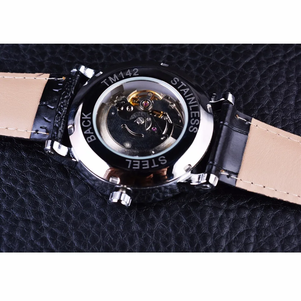 Forsining мужские деловые классические простые дизайнерские часы с календарем и белым циферблатом мужские наручные часы Мужские автоматические часы лучший бренд класса люкс