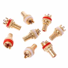 8PCS Red+White HIFI RCA Socket Chassis High Quality CMC Female Connector Plug Amp HiFi