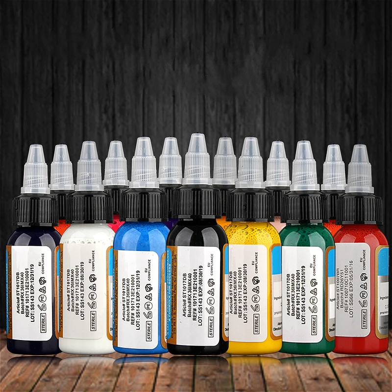 

Free shipping 1 bottle Dynamic Tattoo Ink 30ml,16 colors can choose Tattoo Pigment kit for Lining and Shading