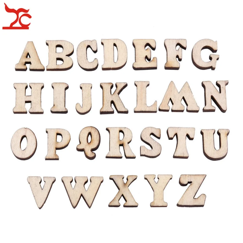200 шт Смешанные A-Z буквы и алфавиты натуральные деревянные наклейки с цифрами деревянные буквы для скрапбукинга
