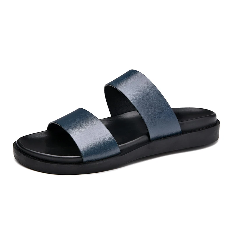 SUROM/ г. Летняя повседневная обувь новые мужские сандалии простой дизайн открытая домашняя обувь для мужчин Уличная обувь пляжные шлепанцы - Цвет: S1733 Blue