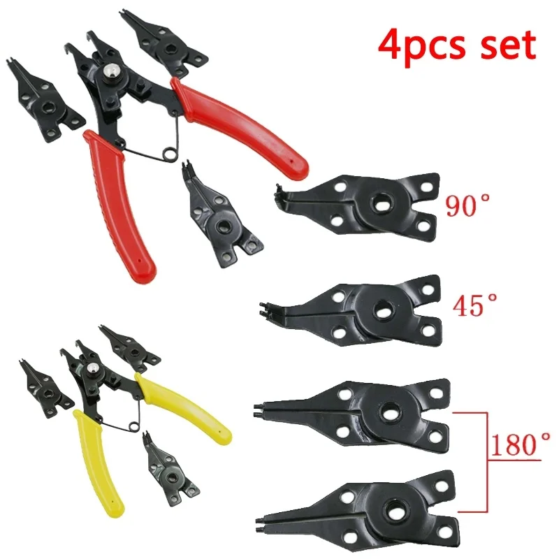 

New 4 in 1 Snap Ring Pliers Plier Set Circlip Combination Retaining Clip
