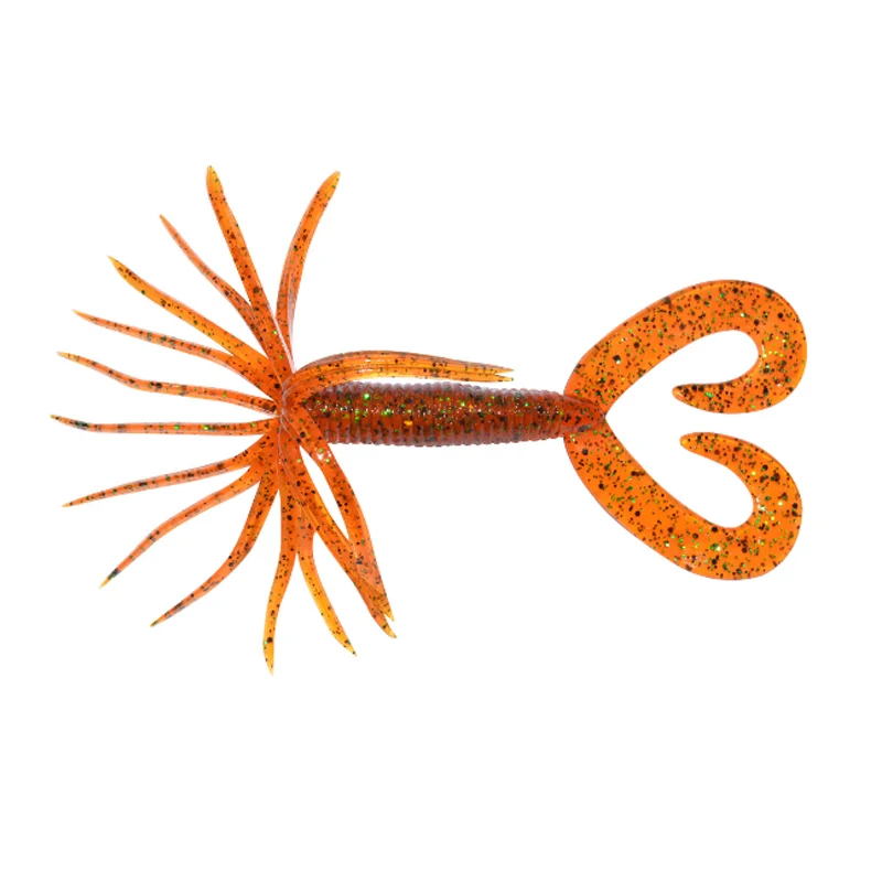 

4pcs 104mm 5.4g Super Soft Artificial Fake Grub Worm Rebel Ripple Double Tail Larva,twin Tail Grub Bait Lure