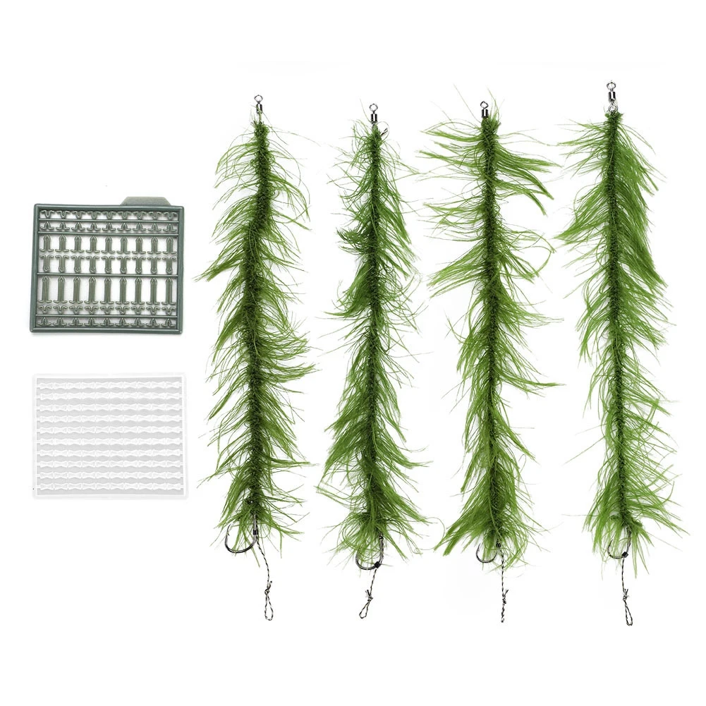 Fishing Hook Lifelike Seaweed Line Hook Carp High Carbon Steel Fishing