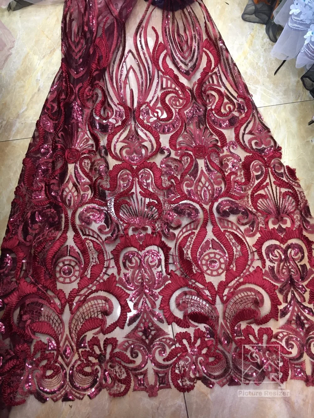 

2016 African lace fabric royal blue high quality Nigerian tulle lace fabric for party dress African swiss velvet lace french 5y