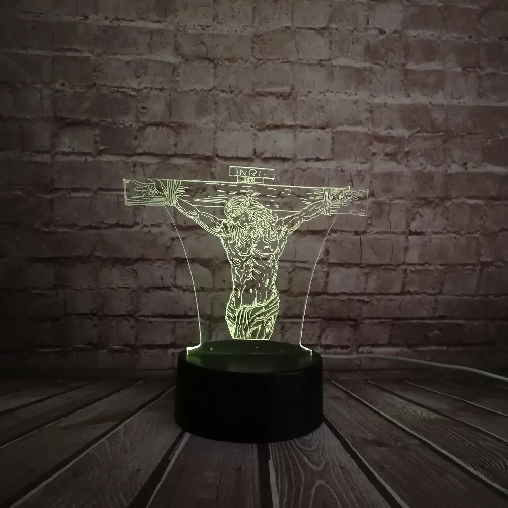 

3D Lamp Christ Jesus USB LED Table Switch Touch Remote Night Light Desk Colorful Gradient Nightlights kids Toy Room gift Decor