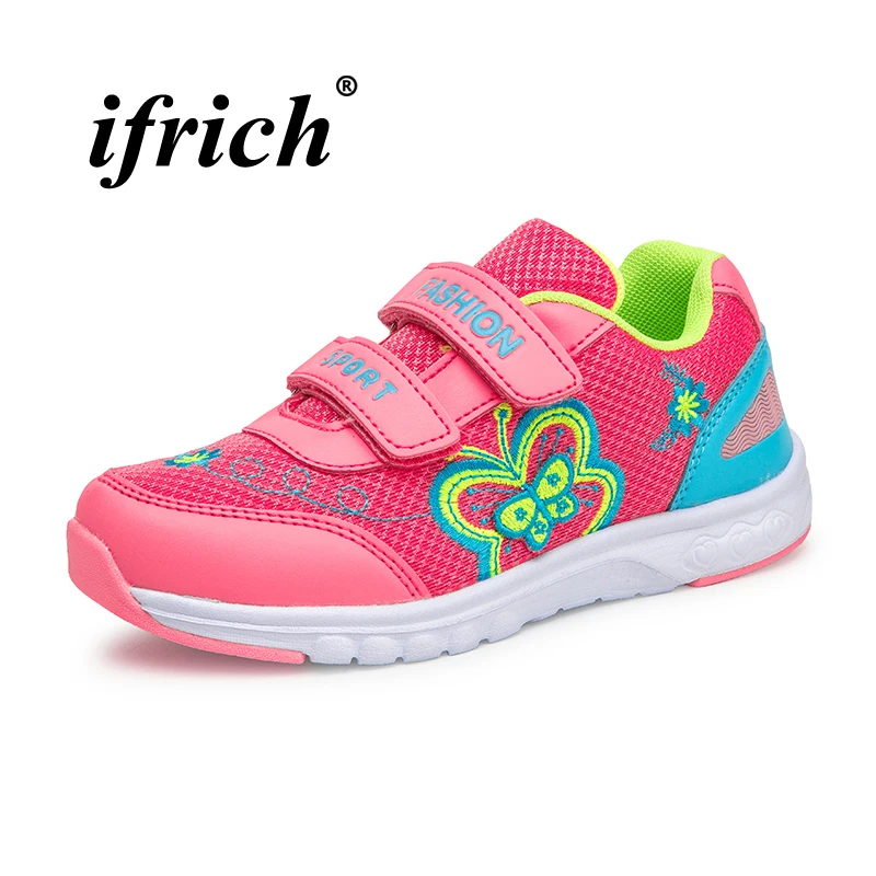 

Girls Running Shoes Pink Rose Red Brand Kids Trainers Girls Spring Autumn School Shoes for Girls Breathable Anti-slip Sneakers