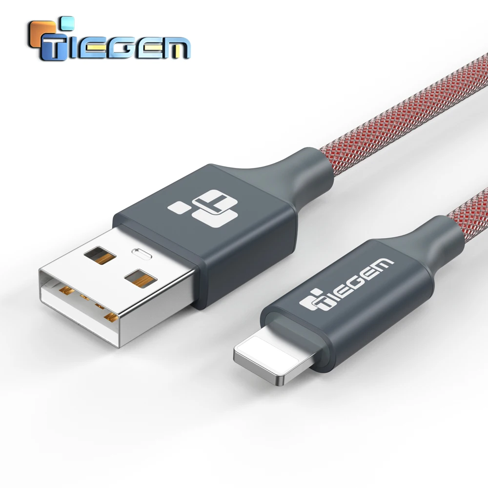 Зарядный USB кабель TIEGEM 2 А для iphone 5 5s 6 8 7 Plus X iOS 9 10 1/2/3 м нейлоновые кабели быстрой