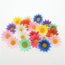 50 個スモールシルクフラワー 4 センチメートル手仕事人工花頭ウェディングデコレーション DIY 花輪スクラップブッキングクラフト偽花