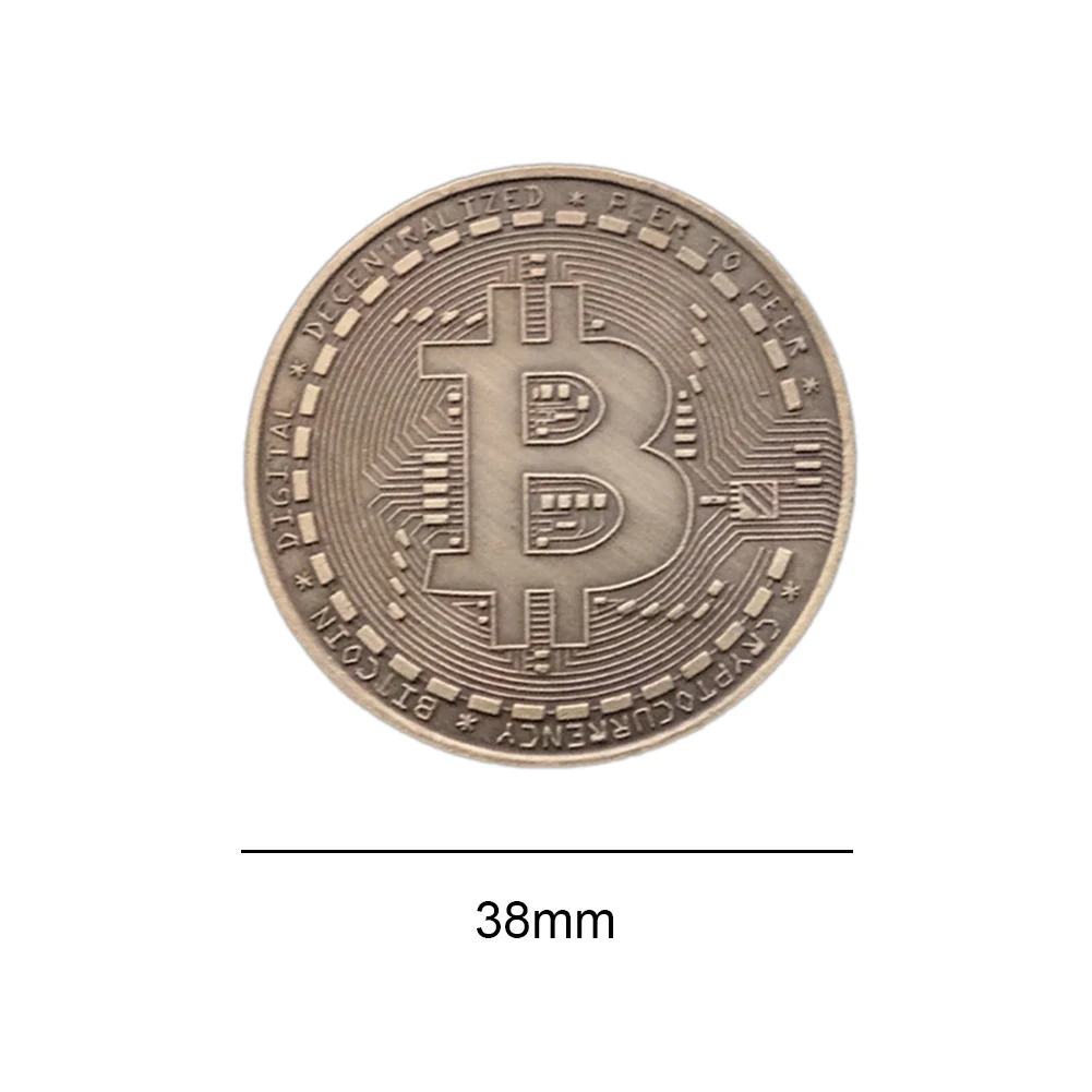 Antique Style Bronze Bitcoin Coin Commemorative Coin Art Collection Gift Physical Metal Antique Imitation Home Party Decoration