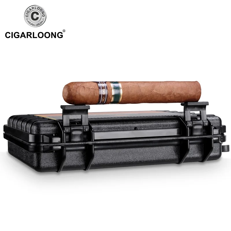 CIGARLOONG COHIBA черная портативная дорожная сигарная коробка увлажняющий Водонепроницаемый влажный сигарный набор подходит для 5 сигар Humidor чехол CLA-B0051