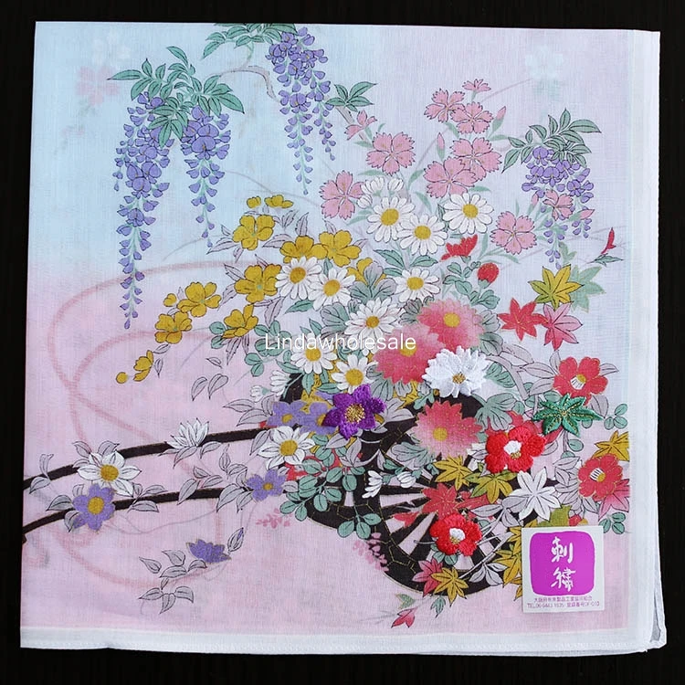 Японский носовой платок, цветочный узор, мягкие тонкие женские носовые платки