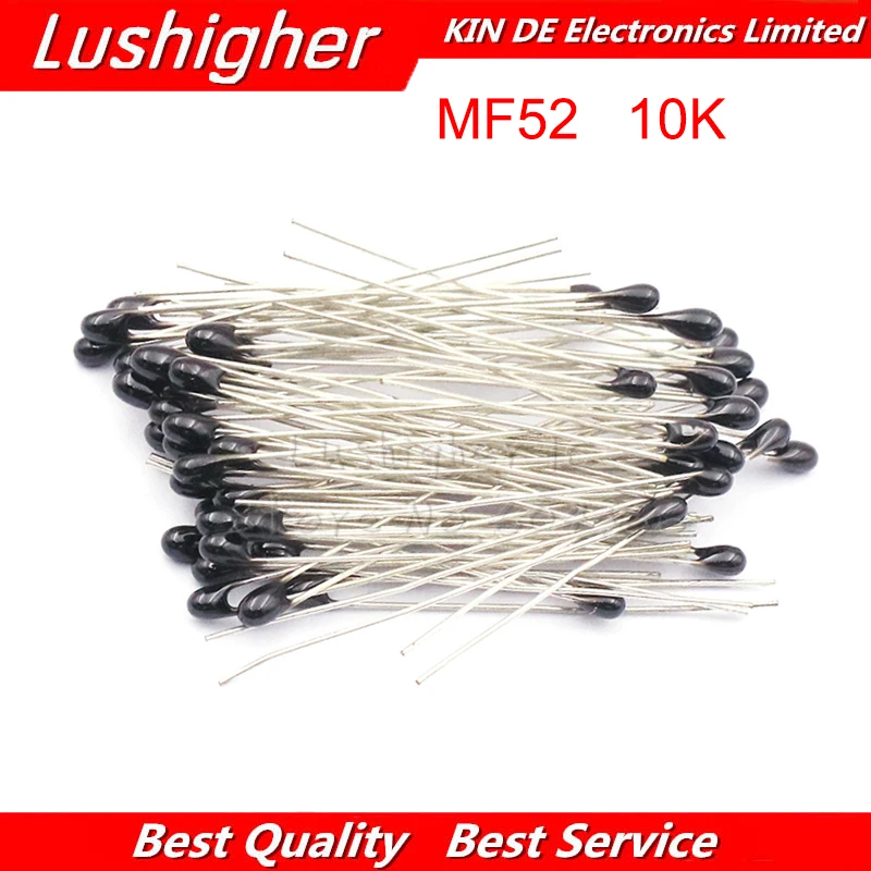 

100pcs 10k OHM NTC MF52AT 3950 Thermistor Resistor NTC-MF52AT MF52 10K +/-1% Thermal Resistor