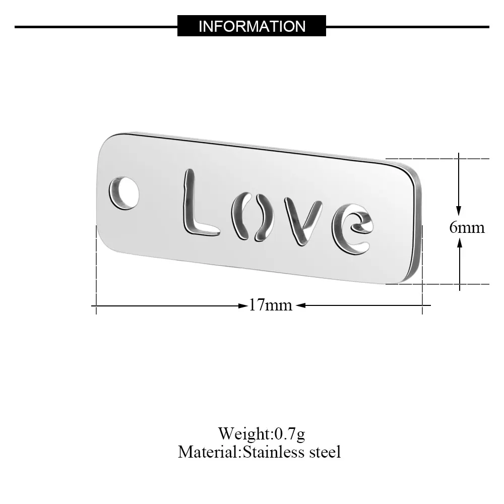 10 шт./лот нержавеющая сталь энергетические слова, шармы VNISTAR полированные Любовь Вера надеюсь тег Счастливый DIY Ювелирные изделия найти поставки