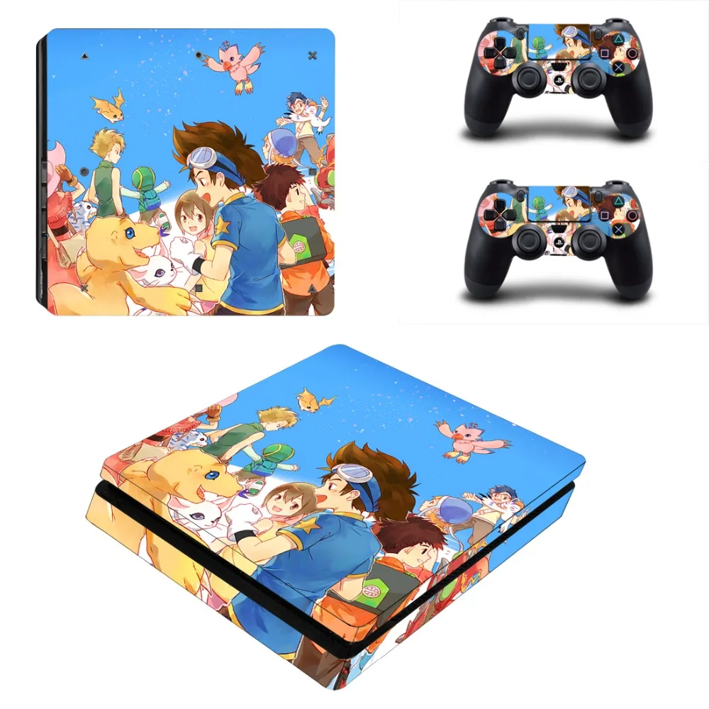 Digimon Adventure Digital Monsters PS4 Slim Skin Наклейка для PlayStation 4 консоль и контроллер наклейка