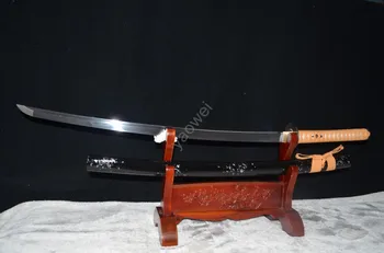 

Handmade Japanese Samurai Sword Katana 1060 Carbon Steel Full Tang Blade Sharp-Custom Real Katana Swords can cut bamboo tree