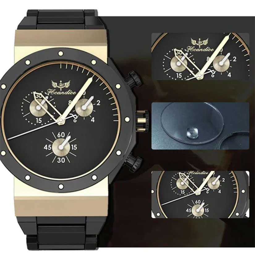 

Perfect Gift 1PC Hcandice luxury watch men watch Men's Fashion Stainless Steel Band Quartz Wrist Watch Levert Dropship June8